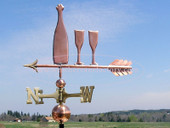 Wine Bottle and Glasses Weathervane