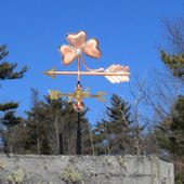 Irish Three Leaf Clover / Shamrock Weatherane on blue sky background left side view