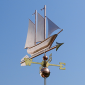 Traditional Schooner Boat Weathervane Home Decor
