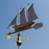 Handmade Copper Boat Wind Vane