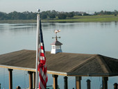 photo customers High Wing Airplane Weathervane Cupola of his new boat house.