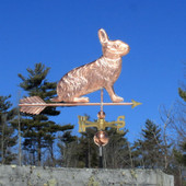 Rabbit Weathervane right side view on blue sky background