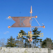 Large Victorian Copper Banner Weathervanes