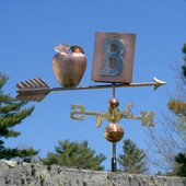 Apple and Book Weathervane