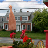 Wine Bottle Garden Stake