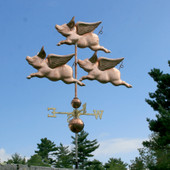 Grand Three Flying Pig Wind Vane