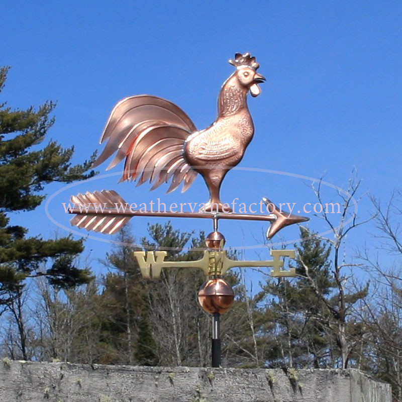 Copper Rooster Weathervane Made in USA
