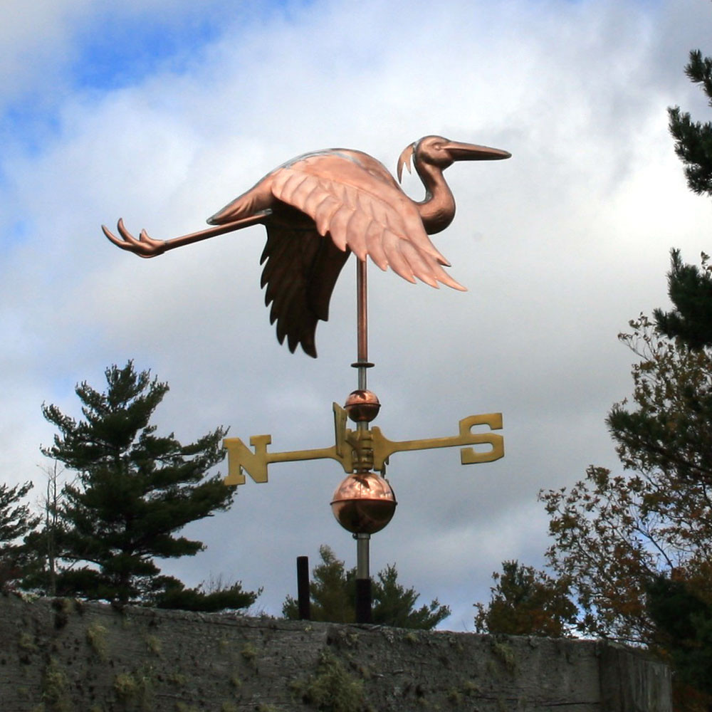 Copper Heron Weathervane Made in USA