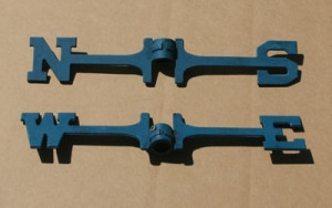 15" Painted Green Aluminum Directionals Weathervane Parts