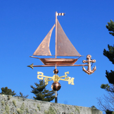 Sailboat and Anchor Weathervane - Made in USA