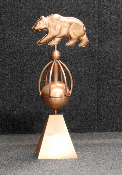 Bear Sphere Finial with Skirt