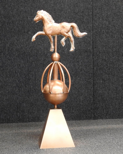 English Horse Sphere Finial with Skirt