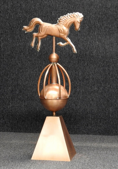 Bucking Horse Sphere Finial with Skirt