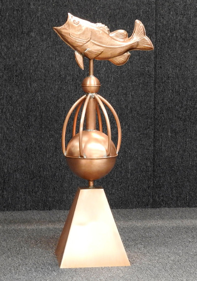 Copper Bass Sphere Finial with Skirt
