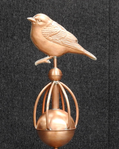 Copper Warbler Sphere Finial