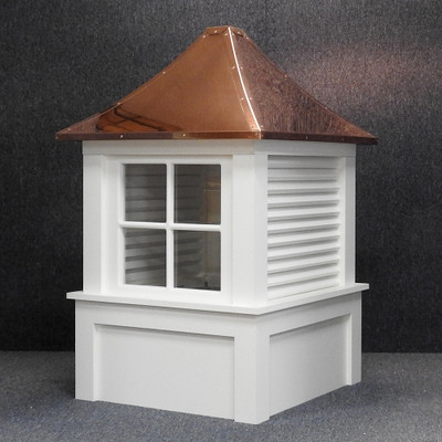 Leroy Cupola with Copper Roof and Windows and Louvers