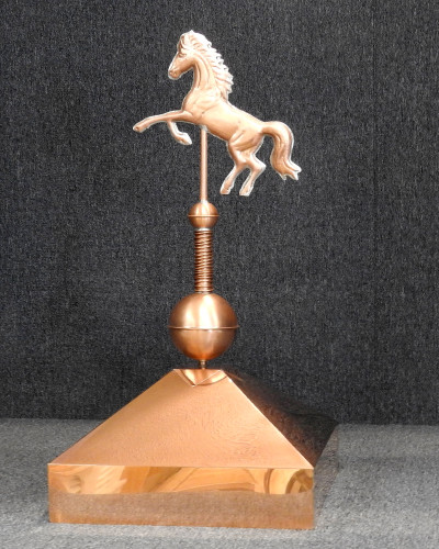 Gazebo Crown Cap with Rearing Horse Pinnacle Finial - Made in USA