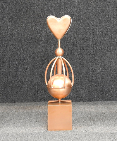 Copper Heart Fence Post Cap