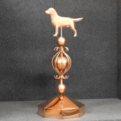 Gazebo Crown Cap with Labrador and Colonial Finial - Octagon Finial - Made in USA