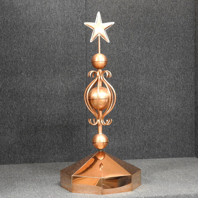 Gazebo Crown Cap with Star and Colonial Finial - Octagon Finial - Made in USA