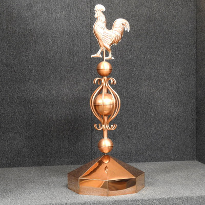 Gazebo Crown Cap with Rooster and Colonial Finial - Octagon Finial - Made in USA