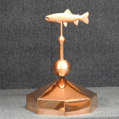 Octagon Gazebo Crown Cap with Trout Pinnacle Finial - Made in USA