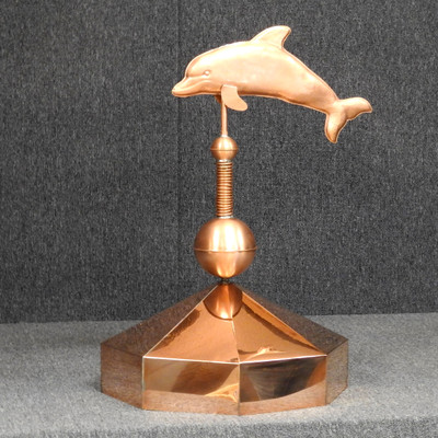 Octagon Gazebo Crown Cap with Dolphin and Pinnacle Finial - Made in USA