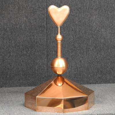 Octagon Gazebo Crown Cap with Heart and Pinnacle Finial - Made in USA