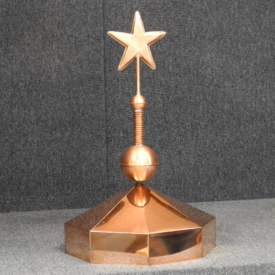 Octagon Gazebo Crown Cap with Star and Pinnacle Finial - Made in USA