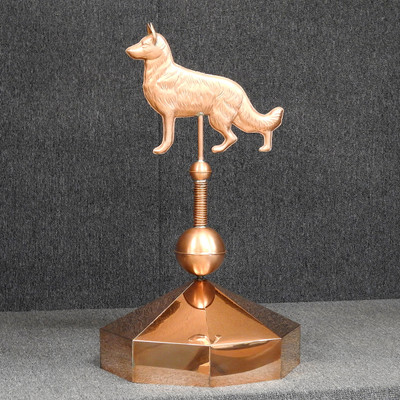 Octagon Gazebo Crown Cap with German Shepherd Pinnacle Finial - Made in USA