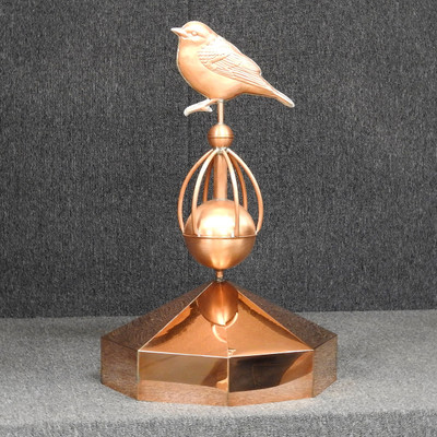 Octagon Gazebo Crown Cap with Warbler Sphere Finial - Made in USA