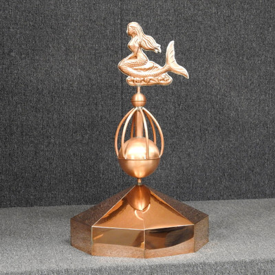 Octagon Gazebo Crown Cap with Mermaid Sphere Finial - Made in USA
