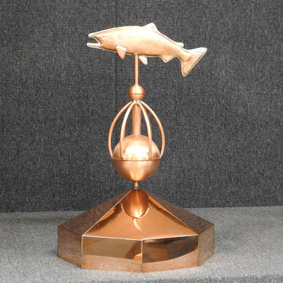 Octagon Gazebo Crown Cap with Salmon Sphere Finial - Made in USA