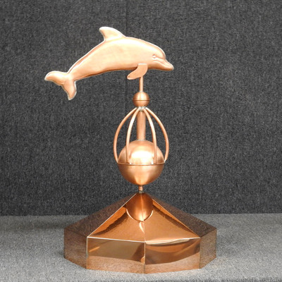 Octagon Gazebo Crown Cap with Dolphin Sphere Finial - Made in USA