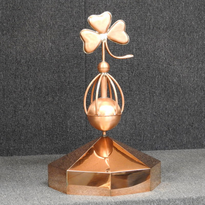 Octagon Gazebo Crown Cap with Shamrock Sphere Finial - Made in USA