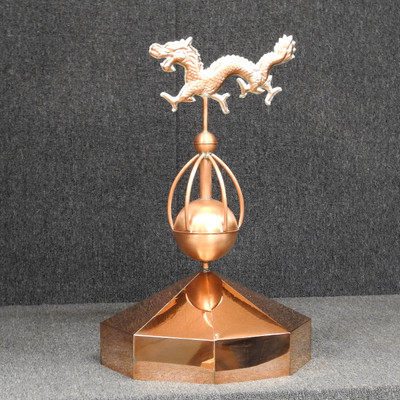 Octagon Gazebo Crown Cap with Dragon Sphere Finial - Made in USA