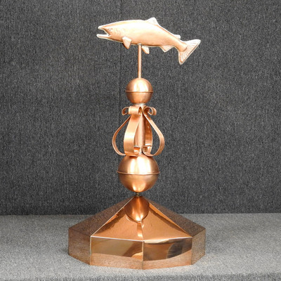 Octagon Gazebo Crown Cap with Salmon Victorian Finial - Made in USA