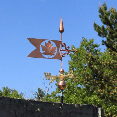 Maple Leaf Banner Weathervane