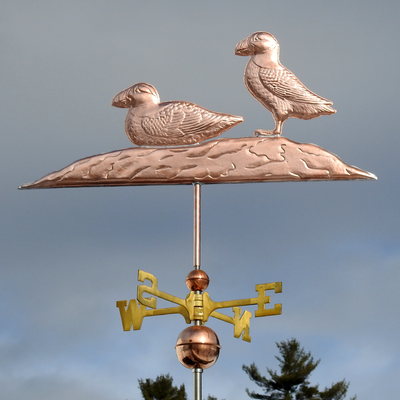 Puffins on a Rock Weathervane