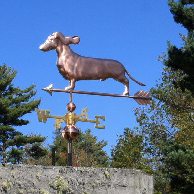Dachshund Weathervane with ears flowing