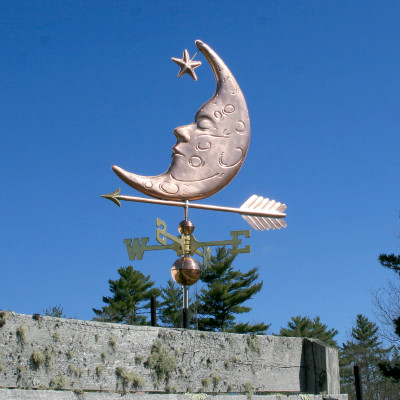 Man in the Moon Weathervane with Star