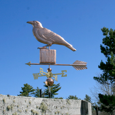 Crow on a Post Weathervane