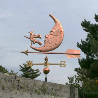 Moon and Witch Weathervane