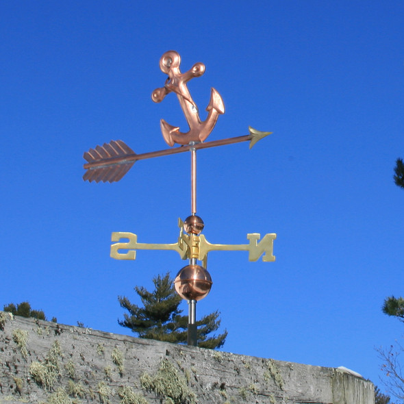 Copper 3D Anchor Weathervane