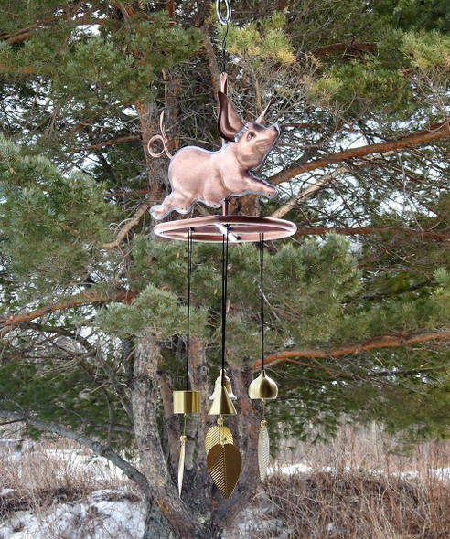 Pig Wind Chimes - Made in USA - Musical Brass Wind Bells