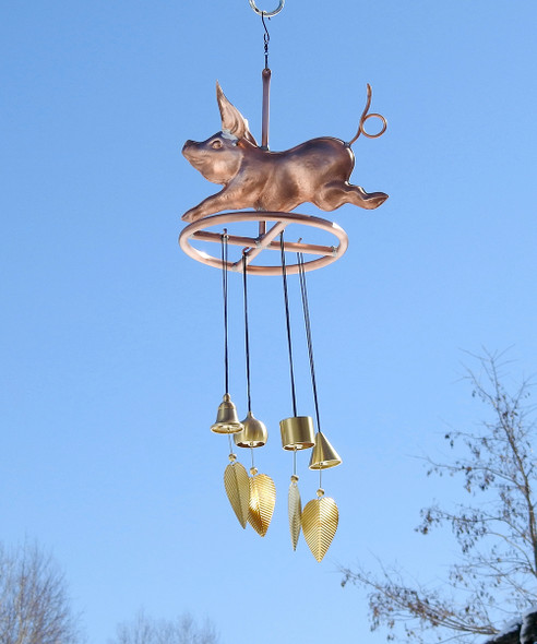 Pig Wind Chimes - Made in USA - Musical Brass Wind Bells
