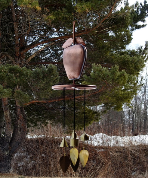 Apple Wind Chimes - Made in USA - Musical Brass Wind Bells