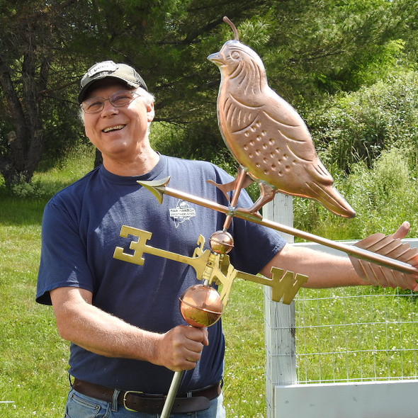 Todd with Quail Weathervane