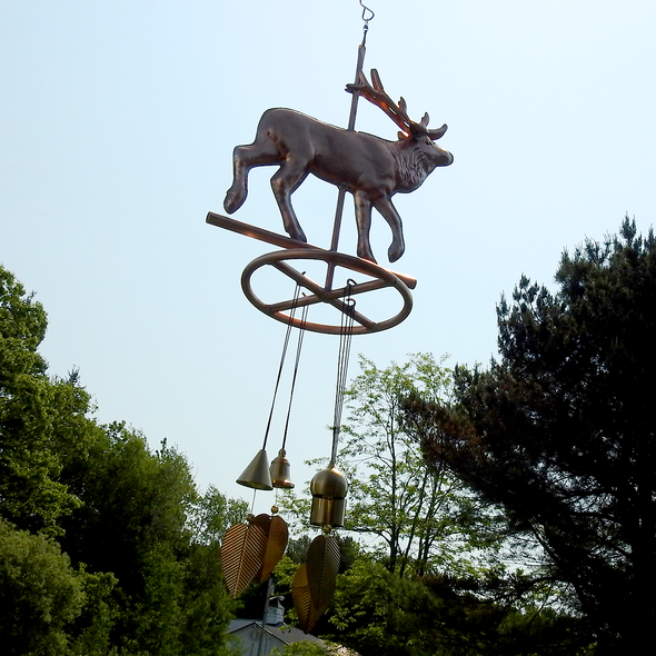 Handmade Copper Elk Wind Chime Decor