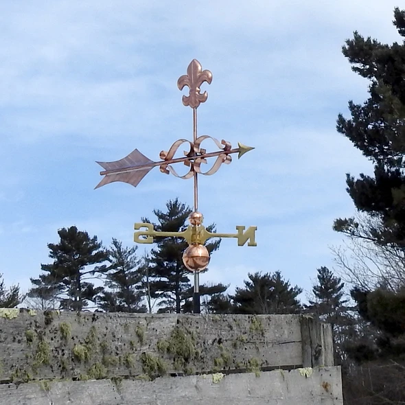 Fancy Arrow with Fleur De Lis Weathervane